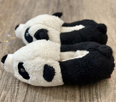 DEARFOAMS COZY COMFORT PANDA SLIPPERS Boy or Girl Size 4/5 New-image