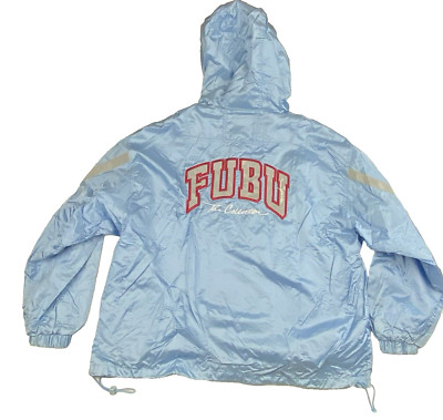 RARE Vintage FUBU Jacket Mens XL The Collection Hood Wind 90s Streetwear Hip Hop-image