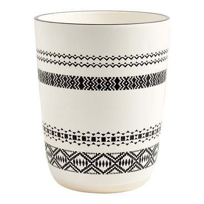 Better Homes & Gardens Boho Chic Wastebasket Black, Ceramic, Adult-image