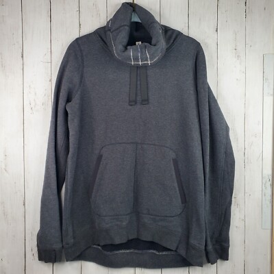 Lululemon Avenue Heathered Charcoal Grey Cotton Fleece Cozy Pullover Womens Sz 8-image