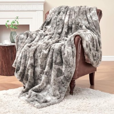  Faux Fur Throw Blanket, Super Soft Cozy Blanket, Luxury Fluffy Blanket Warm -image