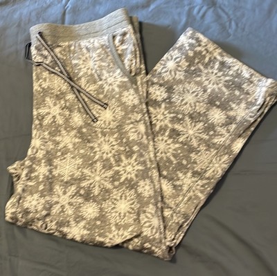 Nautica Cozy Snowflake Print Lounge Pants with Drawstring Waist Sz L-image