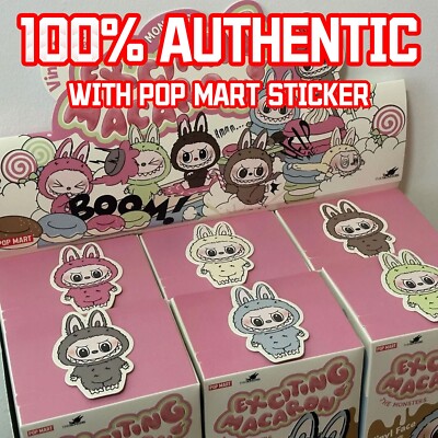 AUTHENTIC POP MART LABUBU The Monsters Exciting Macaron Pendant Plush Sealed Bag-image