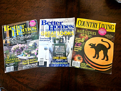 3 Magazines, 2 Better Homes & 1 Country Living, Designing & Decorating Ideas.-image
