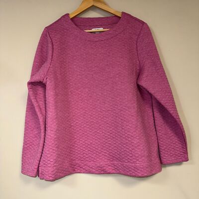 Pink Quilted Pullover Sweatshirt Women's Large Soft Warm Comfortable Spring Cozy-image