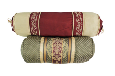 Lot of 2 Accent Throw Pillows Gold Burgundy Green Boho Bohemian Decor Mainstays-image