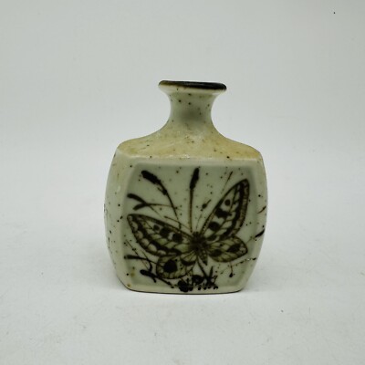 Vintage Enesco Japanese Imports Butterfly Mini Vase Decoration-image