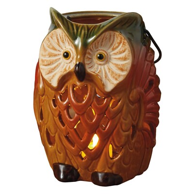 Design Imports Rustic Ceramic Owl Lantern ~~  Fall Must-Have ~~ NEW-image