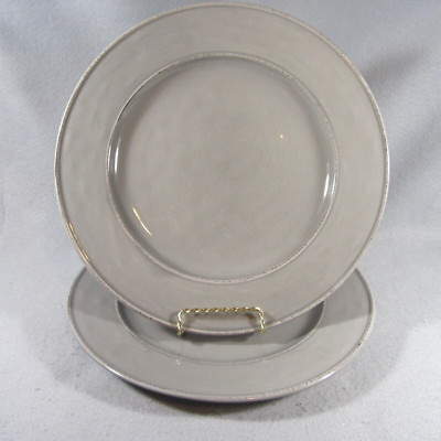 Pier 1 Imports Martillo Fog Gray Hammered Texture Set of 2 Dinner Plates 10 7/8