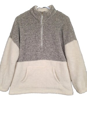 Merokeety Fluffy Cozy Pullover 1/4 Zip Super Soft Sweatshirt Women's size Medium-image