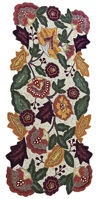 Pier 1 Beaded Floral Table Runner With Autumn Leaves Design 37