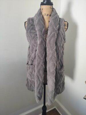 Koolaburra by UGG Womens Vest Small Embossed Cozy Sherpa Fleece Portobello Soft-image