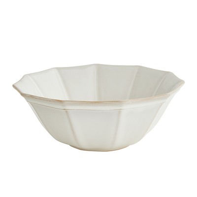 Pier 1 Imports Augie Scalloped Terracotta Pottery White Dinner Bowl Set of 5 NWT-image