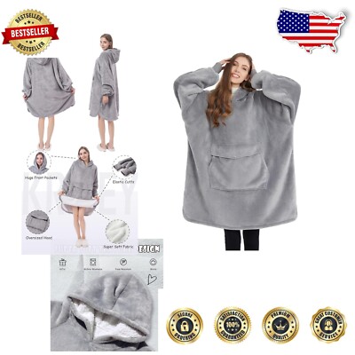 Cozy Wearable Blanket Hoodie with Pocket - Ideal Birthday Gift for Loved Ones-image