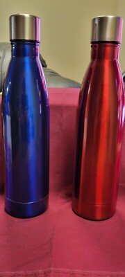 2 -18 Ounce Boelter Bottles Stainless Steel Double Walled Vacuum Sealed H2O etc -image