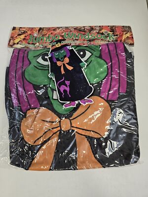 Vintage Halloween Witch Windsock 1996 Wind Sock NEW 60