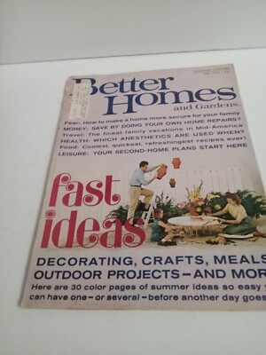 BETTER HOMES & GARDENS MAGAZINE July 1965 Decorating Crafts Outdoor Projects-image