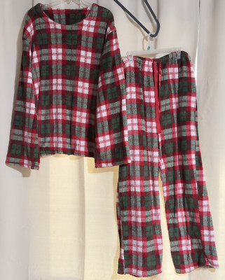 Soft & Cozy Company HSN Women's Red Green Tartan Plaid Holiday Pajamas- 1X SOFT!-image
