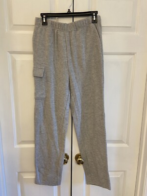 Who What Wear Women's Cozy Knit Cargo Pants Size S Mid-Rise Gray Ankle Pant Soft-image
