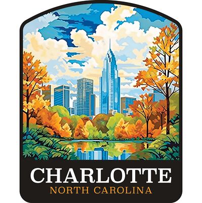 Charlotte North Carolina Design A Souvenir Fridge Magnet 4-Inch-image