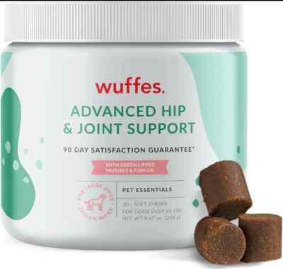 30 soft chews Wuffes Advanced Hip Joint Support Dogs Over 65 Pounds -Shlf-image