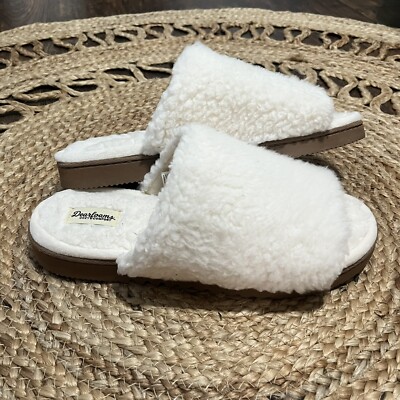 Dearfoams Size XL US 11-12 Cozy Comfort Slide Slip on Cream Plush-image