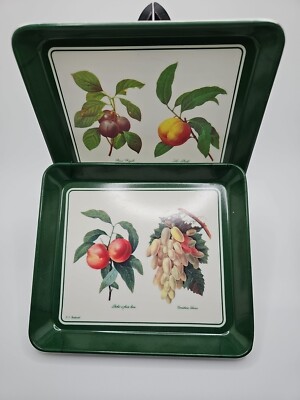 Vintage Design Imports Made In Italy P.J. Redoute Melamine Trays Flowers Fruit -image
