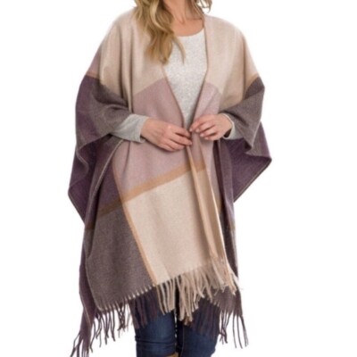 WOOLRICH Women's Ultra Soft & Cozy Blanket Wrap Lagenlook Colorblock One Size-image
