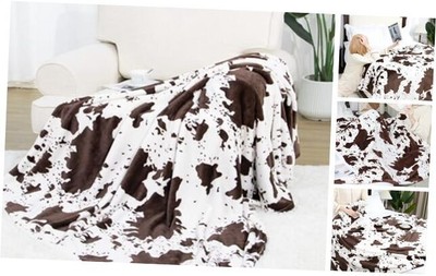  Brown Blanket Microfiber Soft Throw Blanket Fuzzy Cozy Blanket 50X60INCH White-image