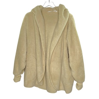 The Royal Standard OS Tan Sierra Open Front Cardigan Hooded Plush Cozy-image