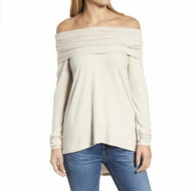 Gibson Cozy Convertible Cowl Neckline Tunic Lightweight Women's S Ivory-image