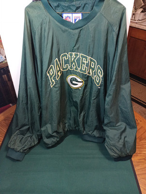 Vintage Early 90s Green Bay Packers Logo 7 Pull Over Wind Breaker , Size Mens-XL-image