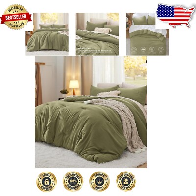 GentleSoft Olive Green Twin/Twin XL Bedding Set - Cozy Down Alternative Comfort-image