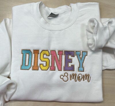 Disney Mom vibrant and colorful, embroidered sweatshirt, soft, and cozy-image