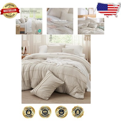 Elegant Pinch Pleat Comforter Set for California King - Must-Have Cozy Bedding-image