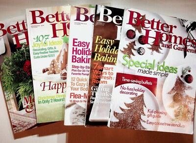 Lot Of 5 Better Homes And Gardens Magazines Christmas Holiday Baking Decorating-image