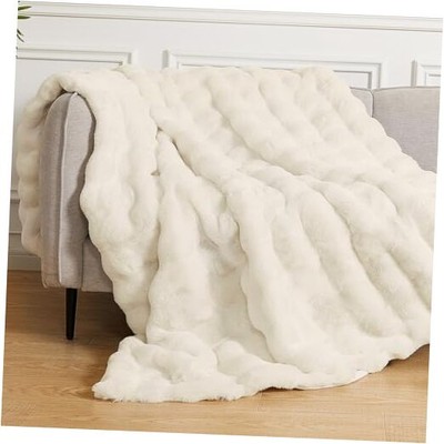 Cozy Faux Fur Throw Blanket for Living Room Bedroom 50