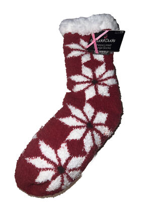 Cuddl Duds Women's Socks Winter Sherpa Lined Lounge Slipper Socks, Size 4-10-image