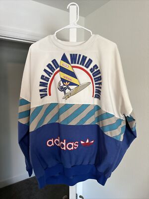 Vintage 1980s Adidas Vangard Wind Surfing AOP Crewneck Sweatshirt Ice Cube L/XL-image