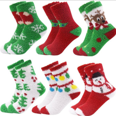 Christmas Holiday Socks 6 Pairs Adult  Warm Winter Cozy Socks Anti-Slip Bottom-image