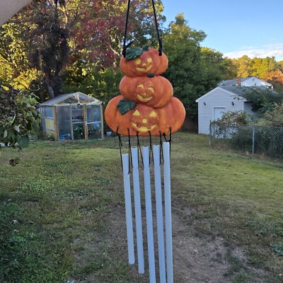 Vintage Halloween Wind Chime Pumkin Fall Autumn Decor -image