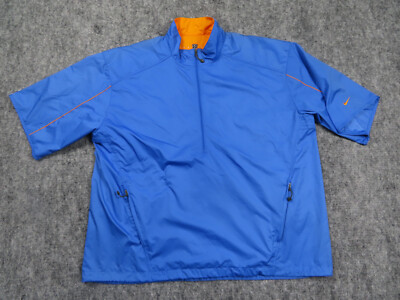 Nike Golf Jacket Mens 2XL Blue Clima-Fit Short Sleeve Windbreaker Zipped Pockets-image