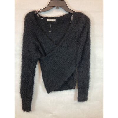Chic Knit Elegance: Black Small Women's Sweater - Cozy Comfort & Timeless Style-image