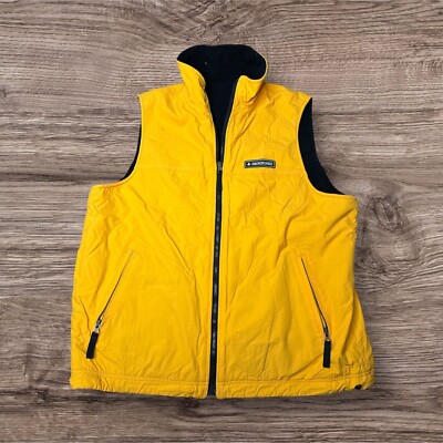 Vtg Abercrombie & Fitch Wind Vest Jacket Large Khaki Y2K Full Zip Reversible-image