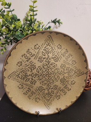 PIER 1 STONEWARE BATIK Embossed Dinner Plate 10¾