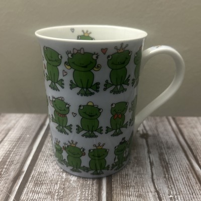 Pier 1 Imports® Porcelain Coffee Tea Cup Mug Multiple Frogs, 8 oz., 4” Tall-image