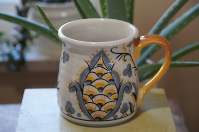 Pier One Imports Earthenware Mug - Cup 16oz. Karima Design ~ Large 4.5