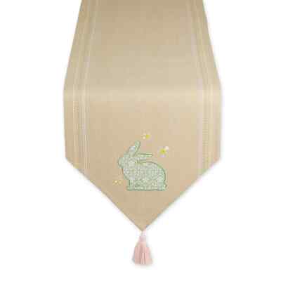 DII Garden Bunny Embellished Table Runner  ~~ 14 x 72