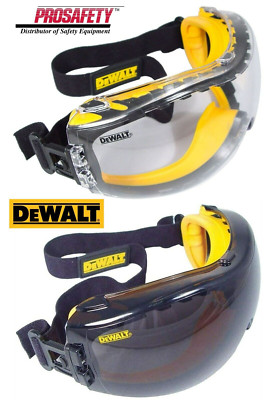 2- DeWalt CLEAR SMOKE ANTI FOG Protective Over Glasses Safety Goggles ANSI Z87+-image