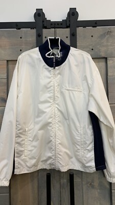 vintage polo tennis wind breaker Size XL white And Navy-image